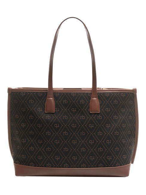 FRIDA Bolso shopping en tejido jacquard chocolate - Bolsos Mujer