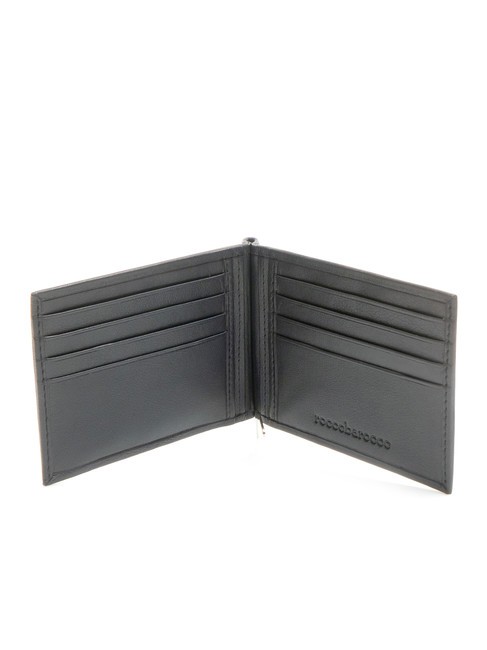 ROUND Cartera de piel con cierre azul - Carteras Hombre