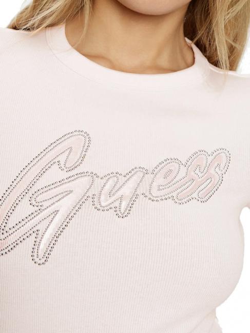 SS CN RIB LOGO Camiseta de manga corta rosa de bajo perfil - camiseta