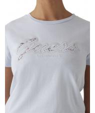 GUESS SS SCRIPT LACE LOGO EASY  Camiseta de algod&oacute;n v&iacute;a a&eacute;rea azul - camiseta - 3