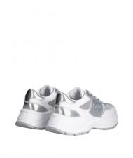 LIUJO EVA 02 Deportivas de piel y lúrex plata blanca - Zapatos Mujer - 5