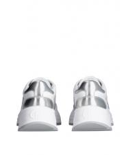 LIUJO EVA 02 Deportivas de piel y lúrex plata blanca - Zapatos Mujer - 6