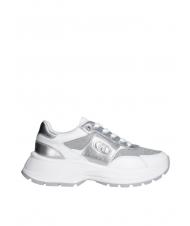 LIUJO EVA 02 Deportivas de piel y lúrex plata blanca - Zapatos Mujer - 2