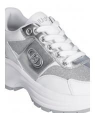 LIUJO EVA 02 Deportivas de piel y lúrex plata blanca - Zapatos Mujer - 4