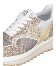 LIUJO MAXI WONDER 73 Zapatillas con plataforma y purpurina completa brillo dorado - Zapatos Mujer - 5