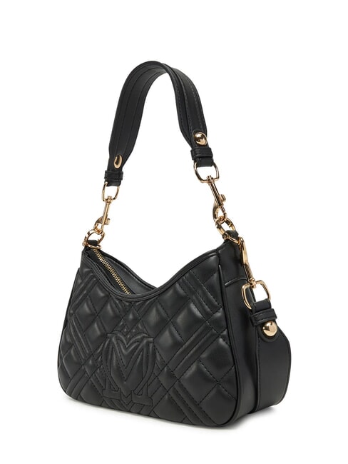 GEOMETRIC QUILTED Bolso de hombro negro - Bolsos Mujer