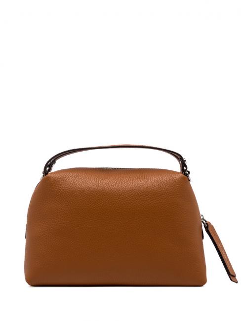 ALIFA Bolso de piel con bandolera caramelo - Bolsos Mujer
