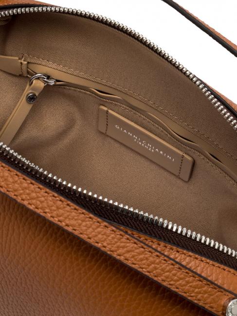 ALIFA Bolso de piel con bandolera caramelo - Bolsos Mujer