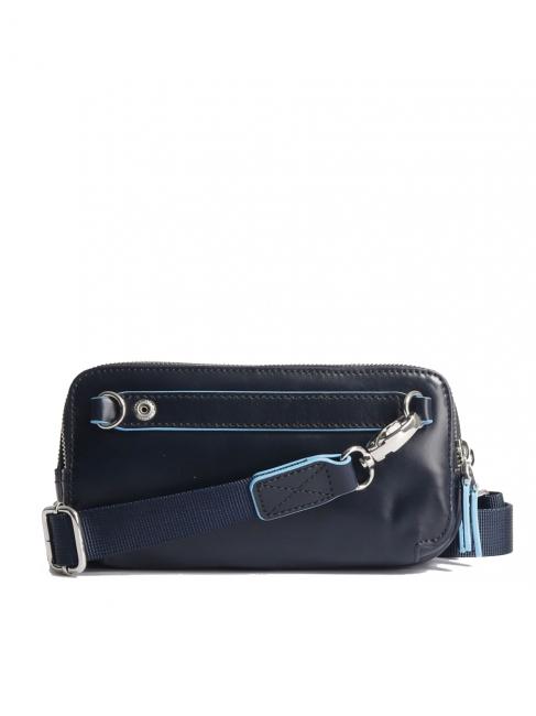 BLUE SQUARE Mini bolso de piel con 3 cremalleras. azul - Fundas para tablet & Organizer