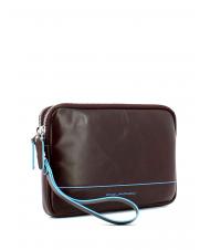 PIQUADRO BLUE SQUARE Bolso de mano de piel con puño CAOBA - Bandoleras Hombre - 2