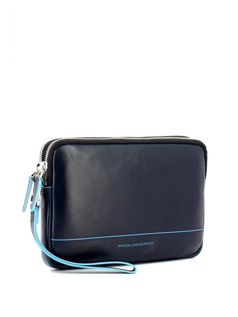 BLUE SQUARE Bolso de mano de piel con puño azul - Bandoleras Hombre