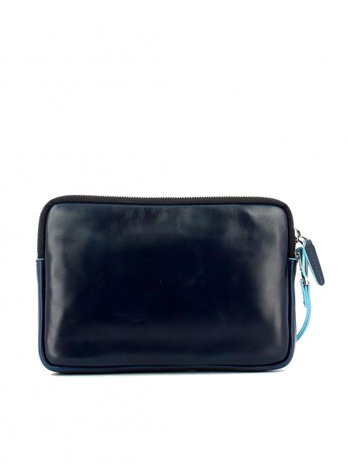 BLUE SQUARE Bolso de mano de piel con puño azul - Bandoleras Hombre