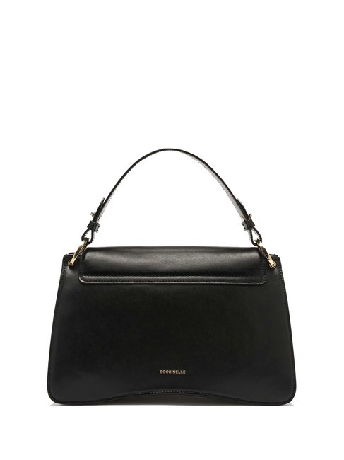 C-ME CALF COCKER Bolso malet&iacute;n de piel con bandolera negro - Bolsos Mujer