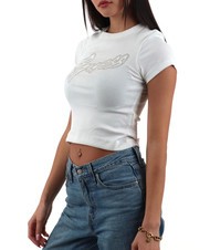GUESS SS CN RIB LOGO Camiseta de manga corta purwhite - camiseta - 2