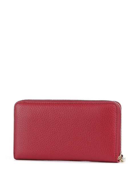 METALLIC SOFT Cartera de piel texturizada con cremallera sangr&iacute;a - Carteras Mujer