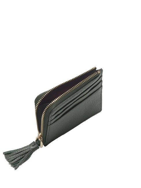 TASSEL Tarjetero con cremallera en piel martillada algas - Carteras Mujer