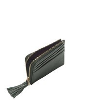 COCCINELLE TASSEL Tarjetero con cremallera en piel martillada algas - Carteras Mujer - 2