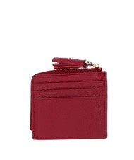 COCCINELLE TASSEL Tarjetero con cremallera en piel martillada - Carteras Mujer