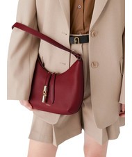 FURLA GOCCIA Bolso bandolera de piel martillada CEREZA d - Bolsos Mujer - 7