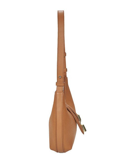 GOCCIA Bolso bandolera de piel martillada brandy - Bolsos Mujer