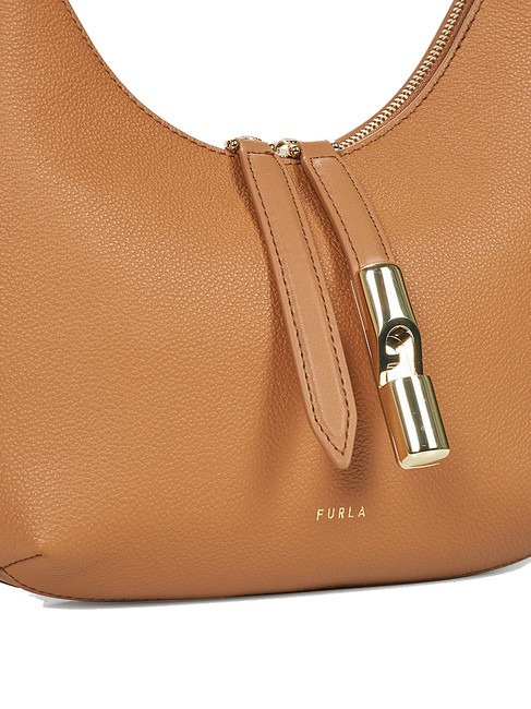 GOCCIA Bolso bandolera de piel martillada brandy - Bolsos Mujer