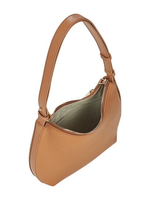 GOCCIA Bolso bandolera de piel martillada brandy - Bolsos Mujer