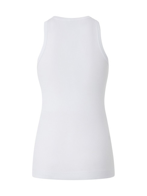 CALCOLATORE Camiseta sin mangas de canalé blanco brillante - camiseta