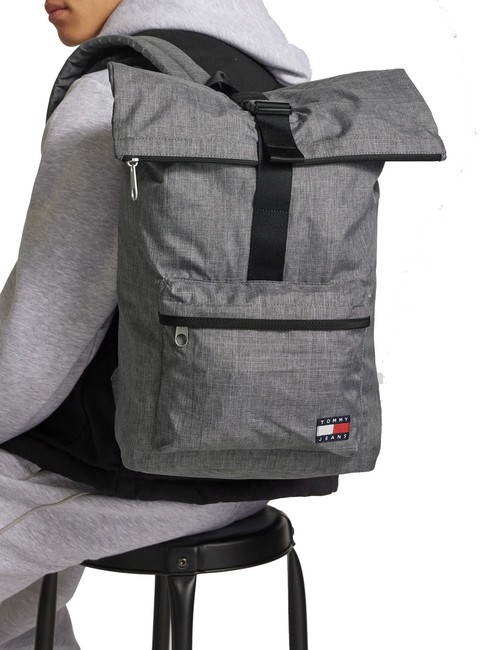 TOMMY JEANS ESSENTIAL DAILY  Mochila enrollable gris zinc - Mochilas para portátil