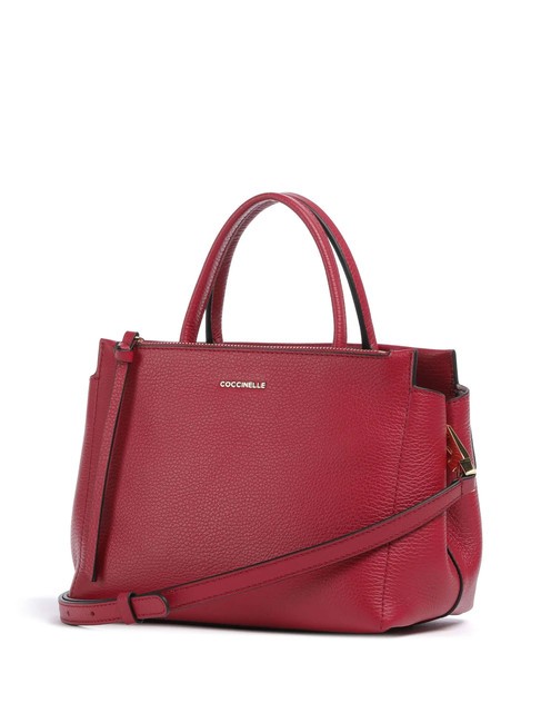 ARLETTIS Bolso de mano de piel martillada sangr&iacute;a - Bolsos Mujer