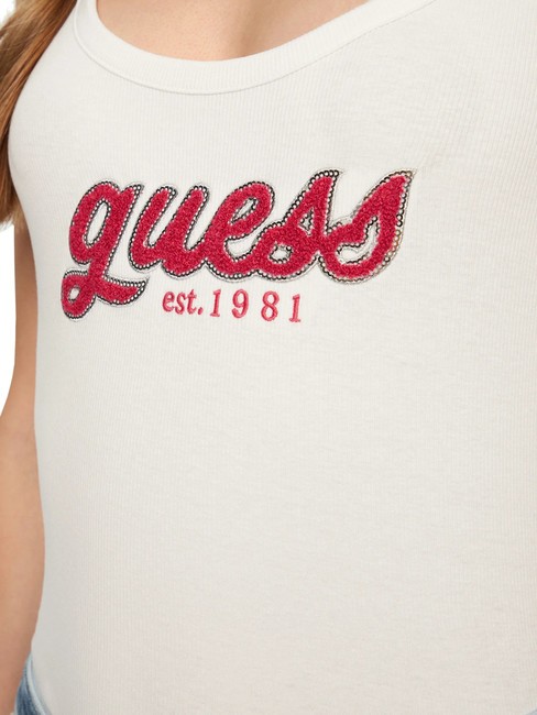 CHENILLE LOGO  Top de algod&oacute;n purwhite - camiseta