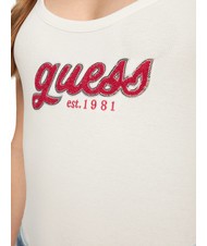 GUESS CHENILLE LOGO  Top de algod&oacute;n purwhite - camiseta - 3