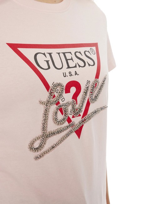 SS CN TRIANGLE LOVE Camiseta de algod&oacute;n rosa de bajo perfil - camiseta