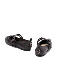 PINKO GIOIA Bailarinas de piel con dos correas. limusina negra - Zapatos Mujer - 3