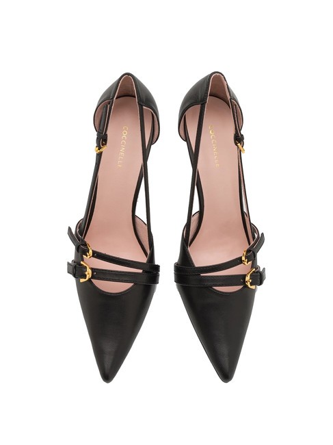 FERNANDA Salón de piel con correas negro - Zapatos Mujer