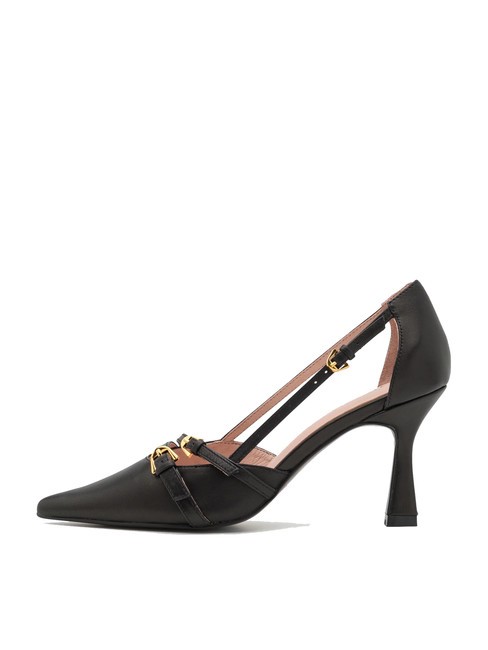 FERNANDA Sal&oacute;n de piel con correas negro - Zapatos Mujer