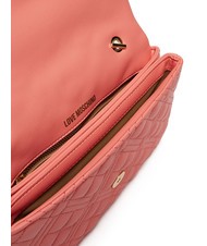 LOVE MOSCHINO QUILTED Bolso bandolera pequeño coral - Bolsos Mujer - 4