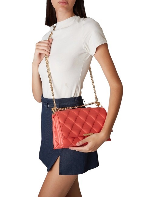 ADELE Bolso convertible con solapa CORAL - Bolsos Mujer