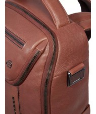 PIQUADRO CRONUS  Mochila para PC de 13", en cuero BROWN - Mochilas para port&aacute;til - 3