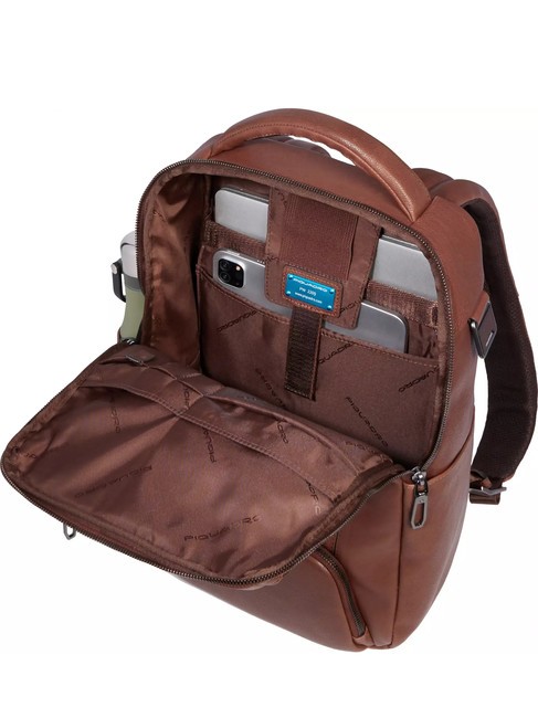CRONUS  Mochila para PC de 13", en cuero BROWN - Mochilas para port&aacute;til