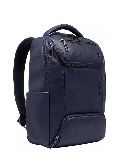 CRONUS  Mochila para PC de 13", en cuero azul - Mochilas para port&aacute;til