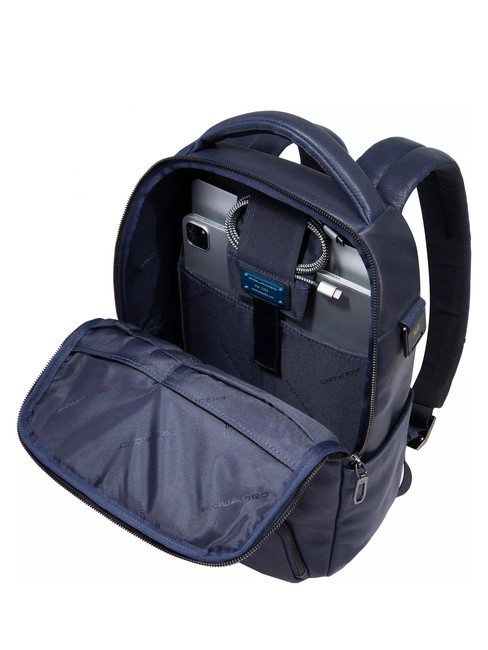 CRONUS  Mochila para PC de 13", en cuero azul - Mochilas para port&aacute;til