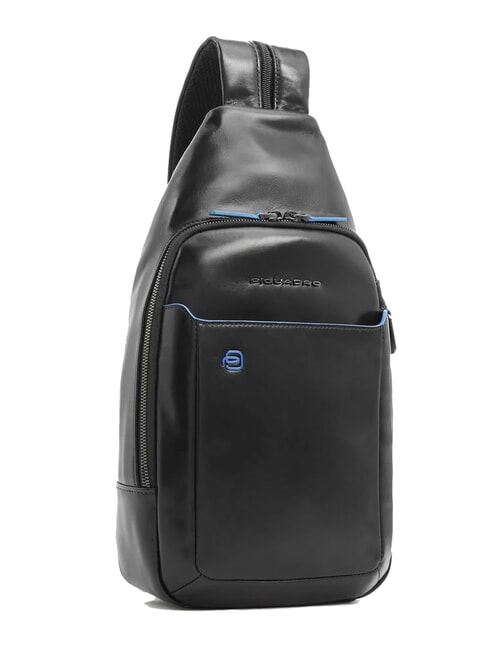 BLUE SQUARE Mochila de piel de un solo hombro negro - Bandoleras Hombre