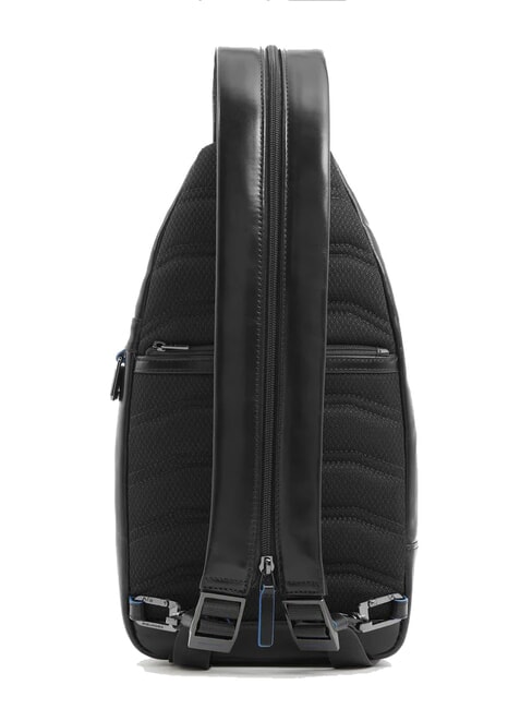 BLUE SQUARE Mochila de piel de un solo hombro negro - Bandoleras Hombre