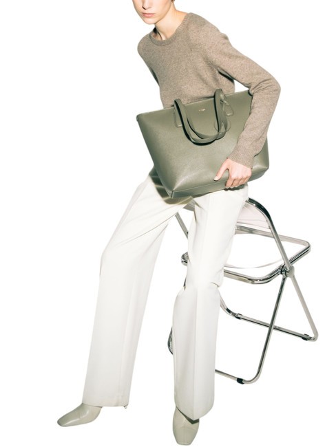 CLASSIC Bolso shopper de piel con estampado Andrómeda sabio - Bolsos Mujer