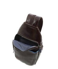 PIQUADRO BLUE SQUARE Mochila de piel de un solo hombro CAOBA - Bandoleras Hombre - 5