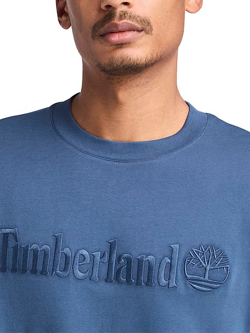 EMBROIDERY TONAL Camiseta de algodón Denim oscuro - camiseta