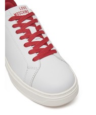 LOVE MOSCHINO BOLD 40 Zapatillas de piel blanco rojo - Zapatos Mujer - 5