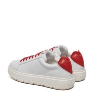 LOVE MOSCHINO BOLD 40 Zapatillas de piel blanco rojo - Zapatos Mujer - 3