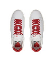 LOVE MOSCHINO BOLD 40 Zapatillas de piel blanco rojo - Zapatos Mujer - 4