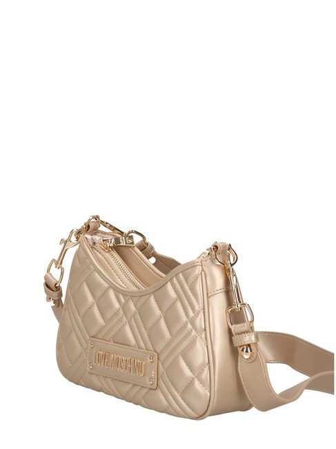 QUILTED LM Bolso de hombro oro - Bolsos Mujer